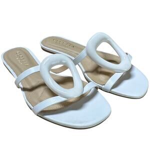 Cecelia New York Leather Slide Sandals Mig White Women's Size 5B New in Box